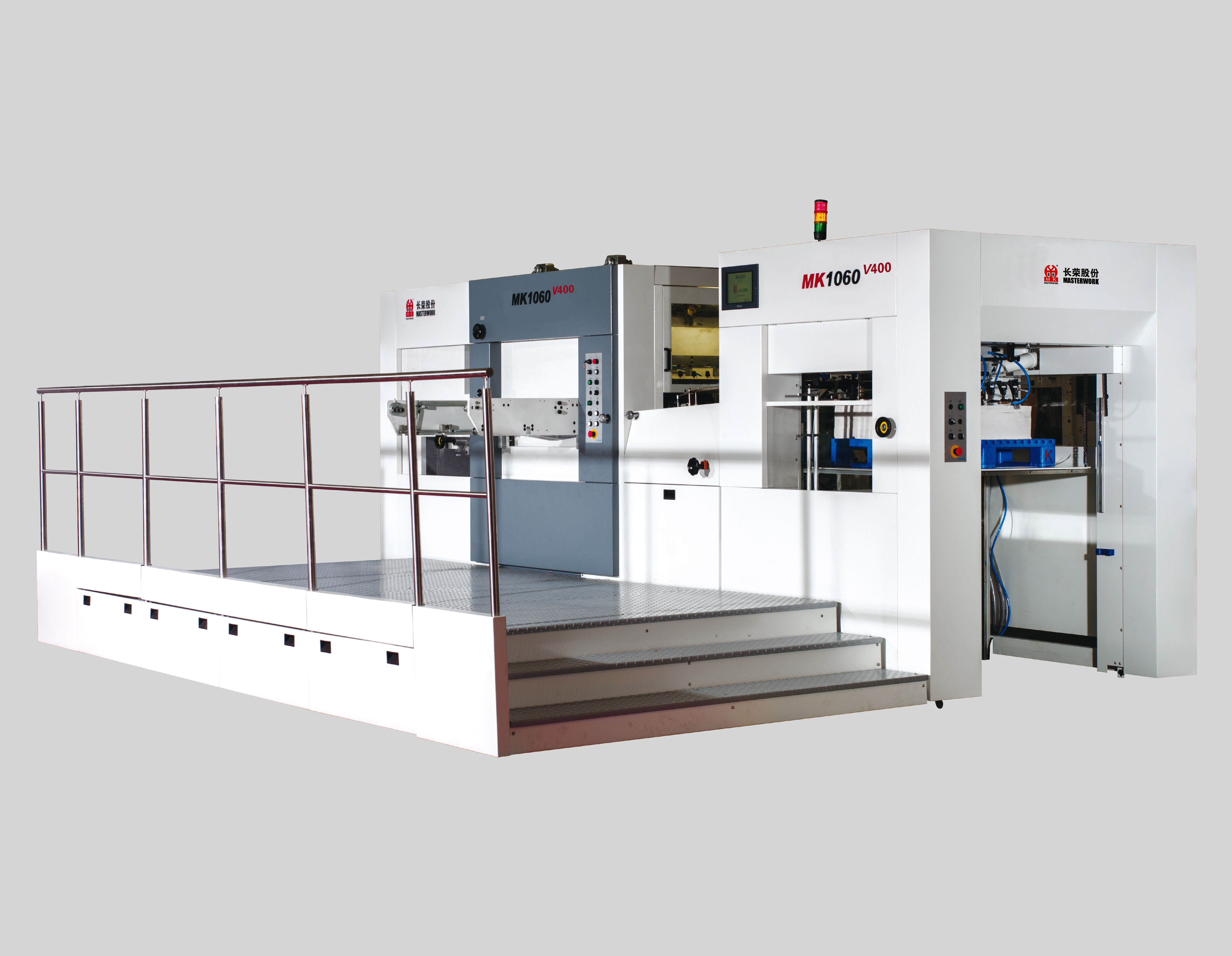 MK1060V400深壓紋模切機
技術描述：深壓紋技術
最大400噸壓力，特殊加長合壓時間，以適應各種復雜滿版的壓紋要求。適用解決高檔禮盒-細花紋的深壓紋技術難題。